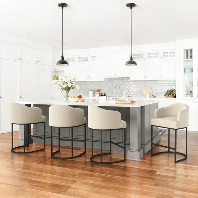 Dycanpo Counter Height Bar Stools with Back Sets of 4 Modern Counter Stools for Home Kitchen, Line
