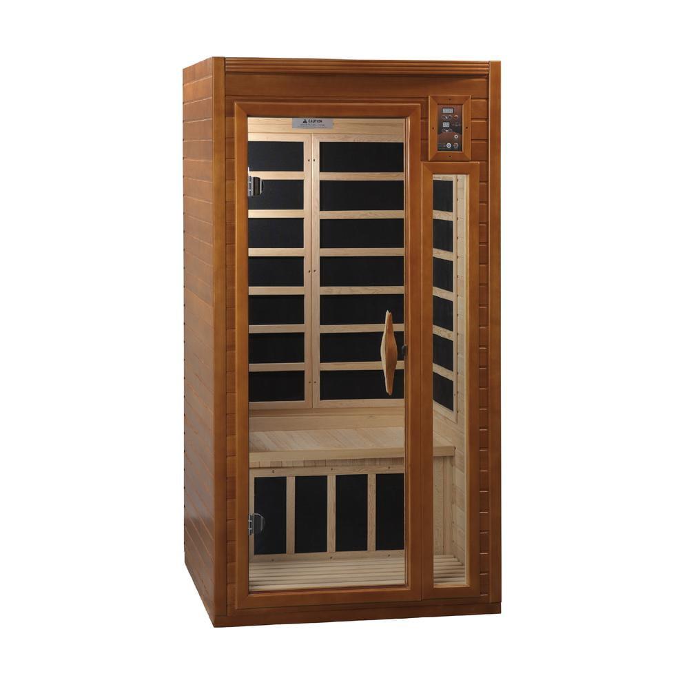 Barcelona Honey Dark Stain Hemlock 1-2 Person Infrared Sauna