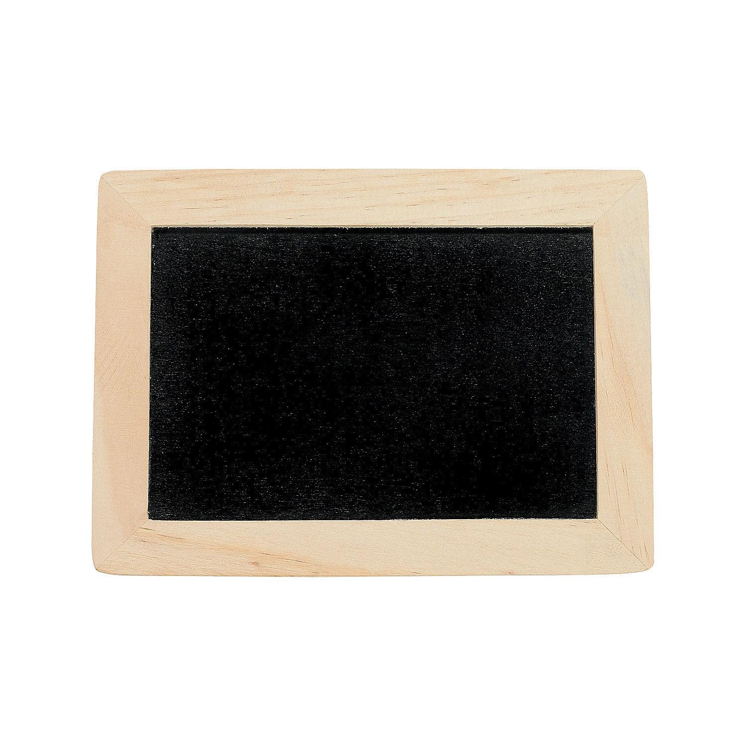 Natural Wood Framed Mini Chalkboards - Set of 12