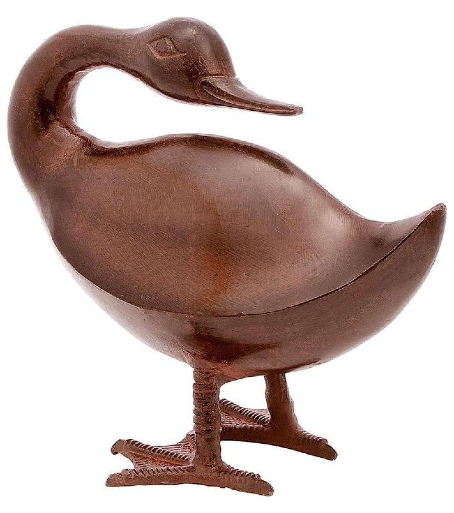 11.5" Dark Bronze Cast Aluminum Goodbye Duck Garden Statue