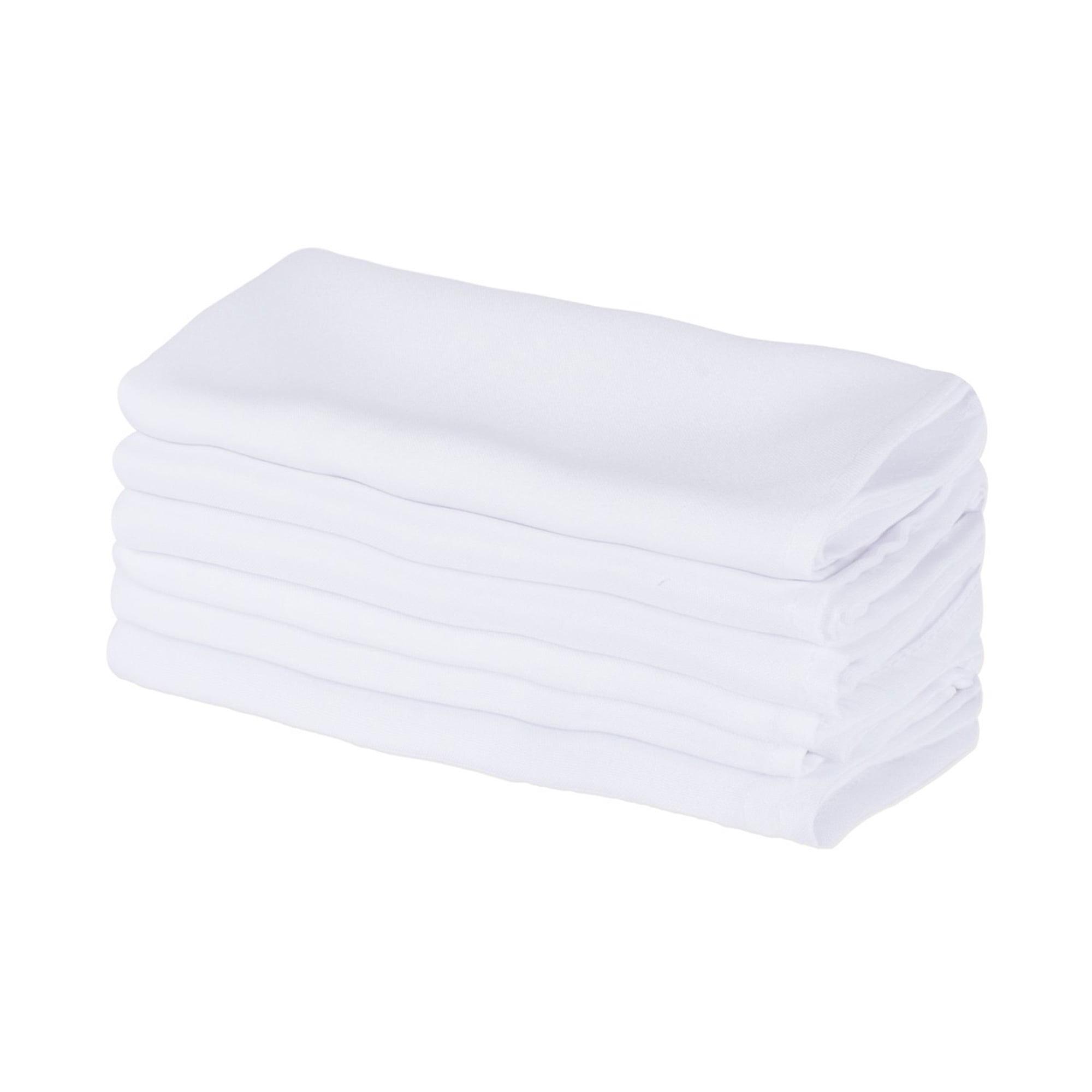 E-Living Store Modern Fabric Commercial Quality Napkin in White (Set of 6)