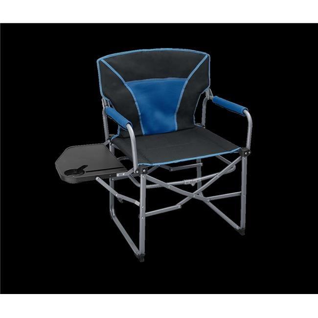 E-Z Up Black and Blue Foldable Outdoor Director's Chair