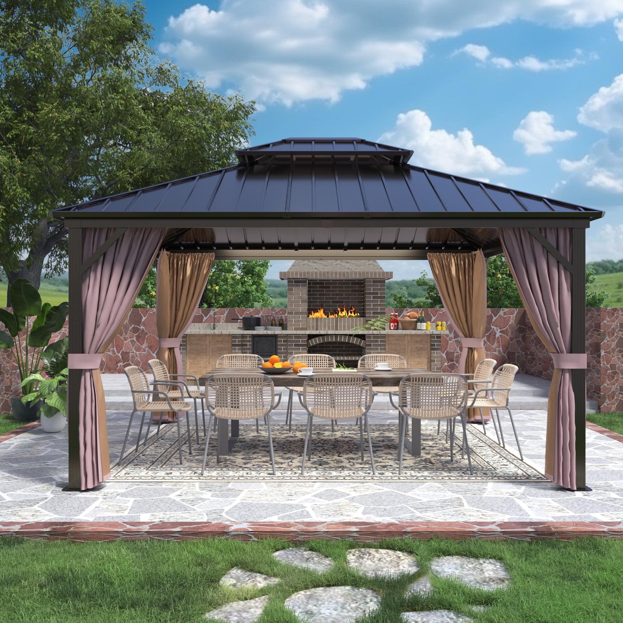 EAGLE PEAK Outdoor Aluminum Frame Hardtop Patio Gazebo