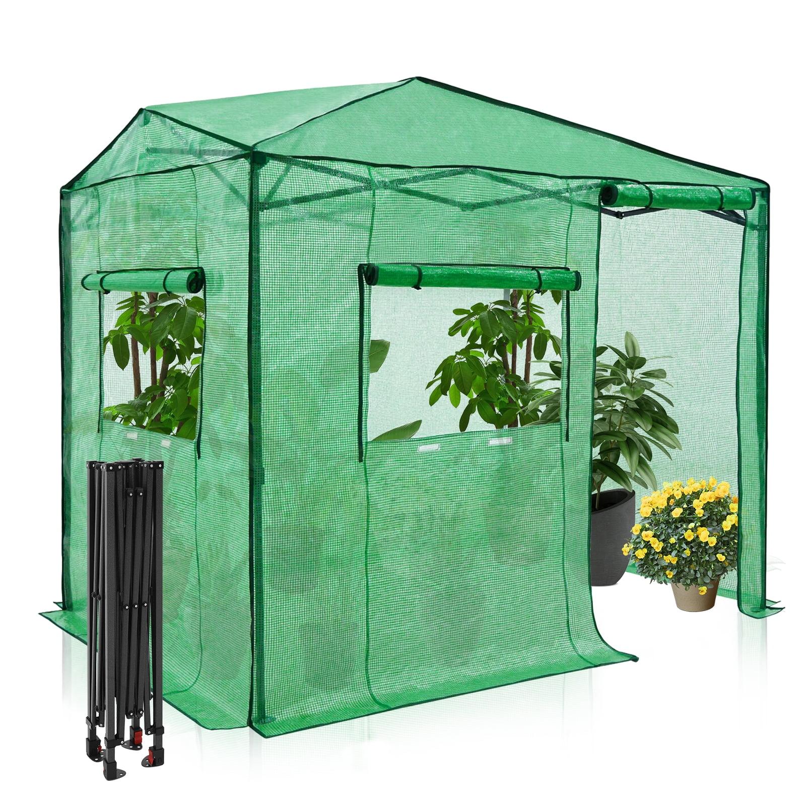 EAGLE PEAK 8x6ft Easy Setup Pop Up Portable Instant Walk-in Greenhouse, Green