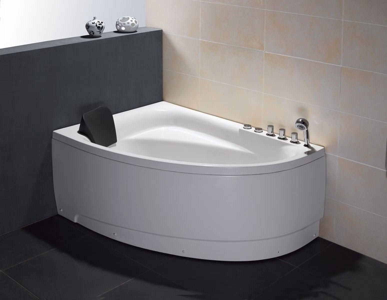 59'' x 39.4'' Corner Acrylic Bathtub with Faucet