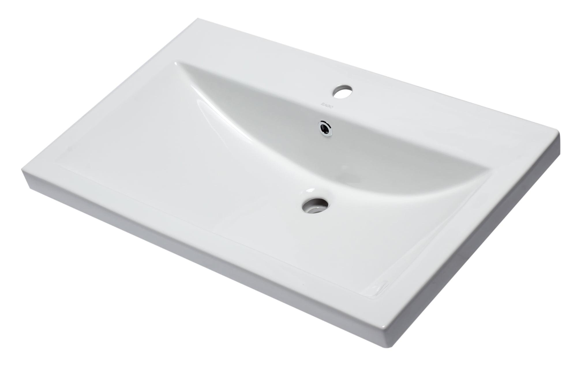 31.5'' L Drop-In Single Bowl Ceramic Kitchen Sink
