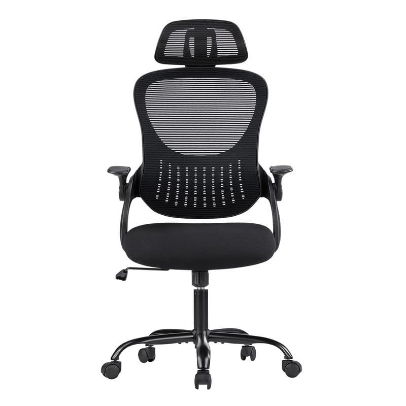 Musment Ergonomic Office Computer Desk Chair, Mesh High Back Rolling Swivel Adjustable Task Chair with Headrest and Flip-up Armrests