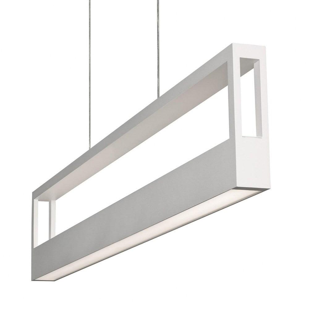 Echo 45" White Aluminum LED Linear Pendant Light