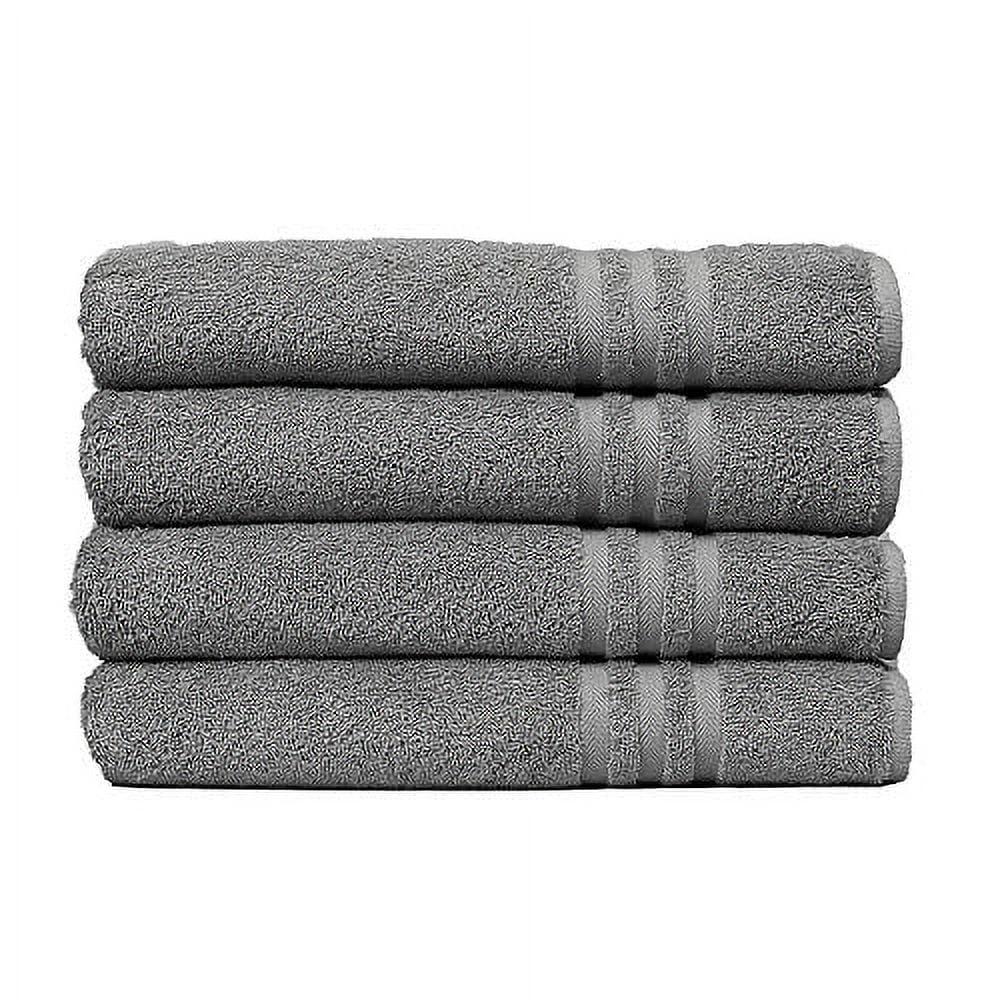 ECO TOWELS Premium Hotel & Spa Bath Towel Cotton, 27" x 54",Set of 4 (Grey)