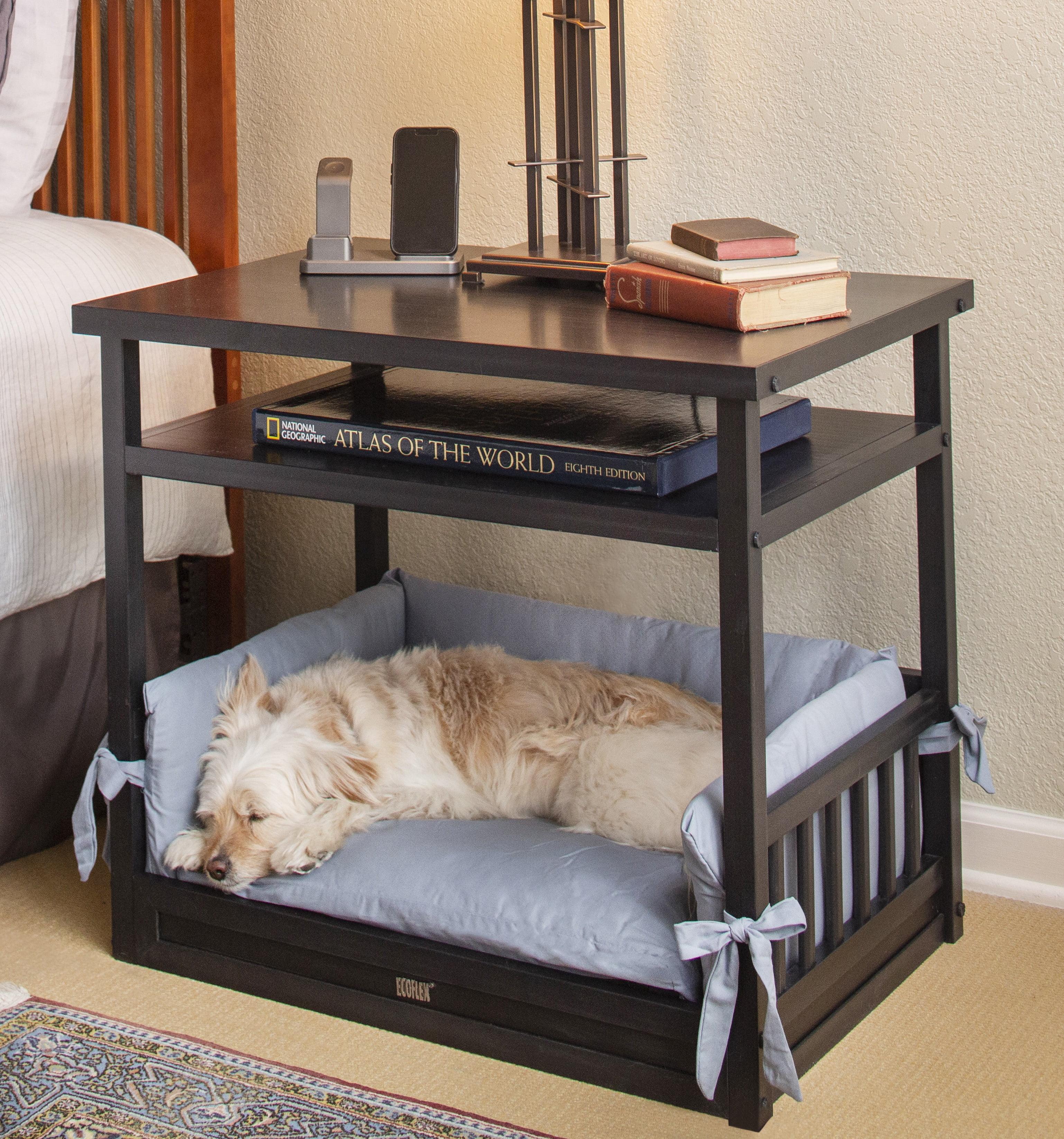 Espresso ECOFLEX Elevated Orthopedic Dog Bed Nightstand