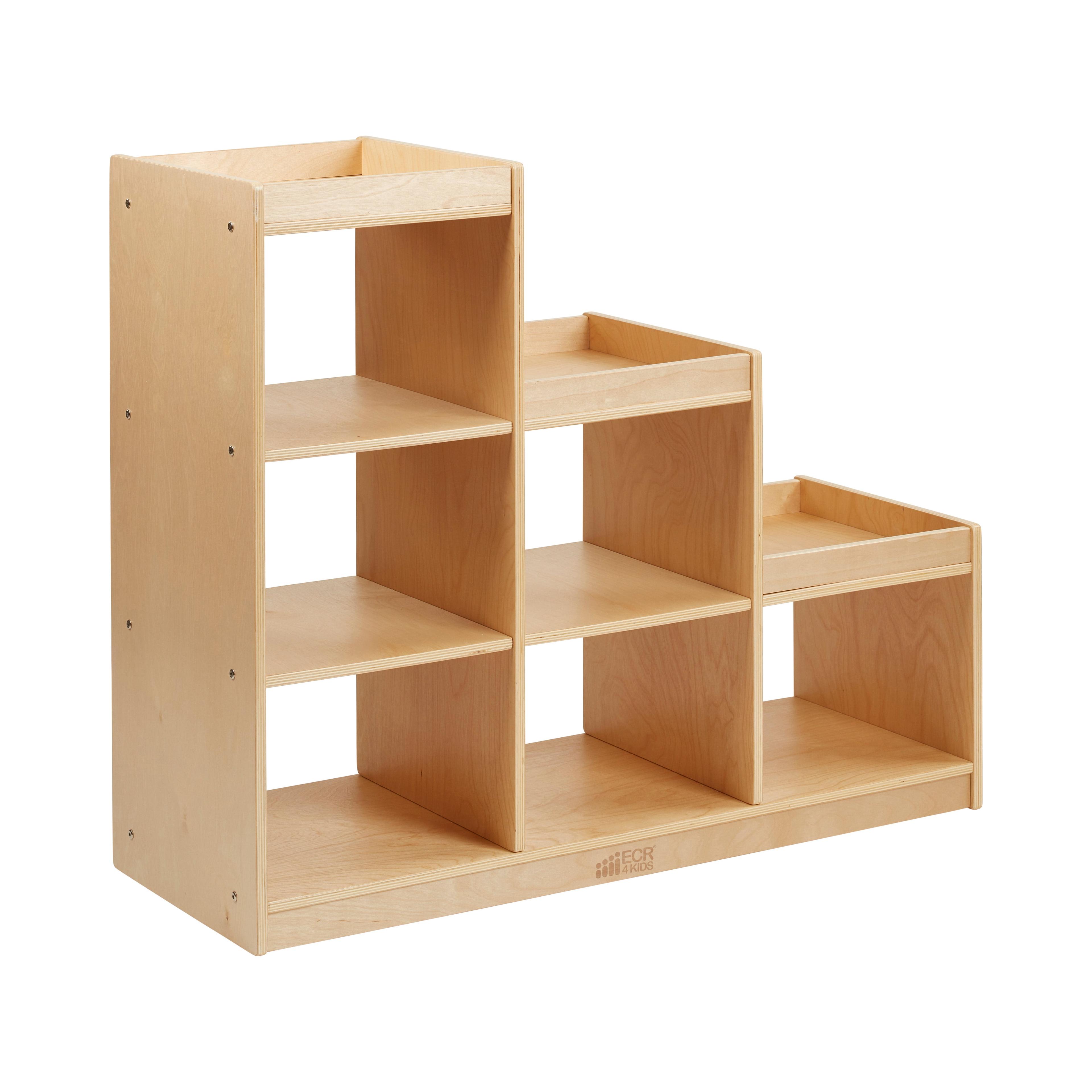 Natural Birch Wood 6-Cube Kids Storage Cabinet