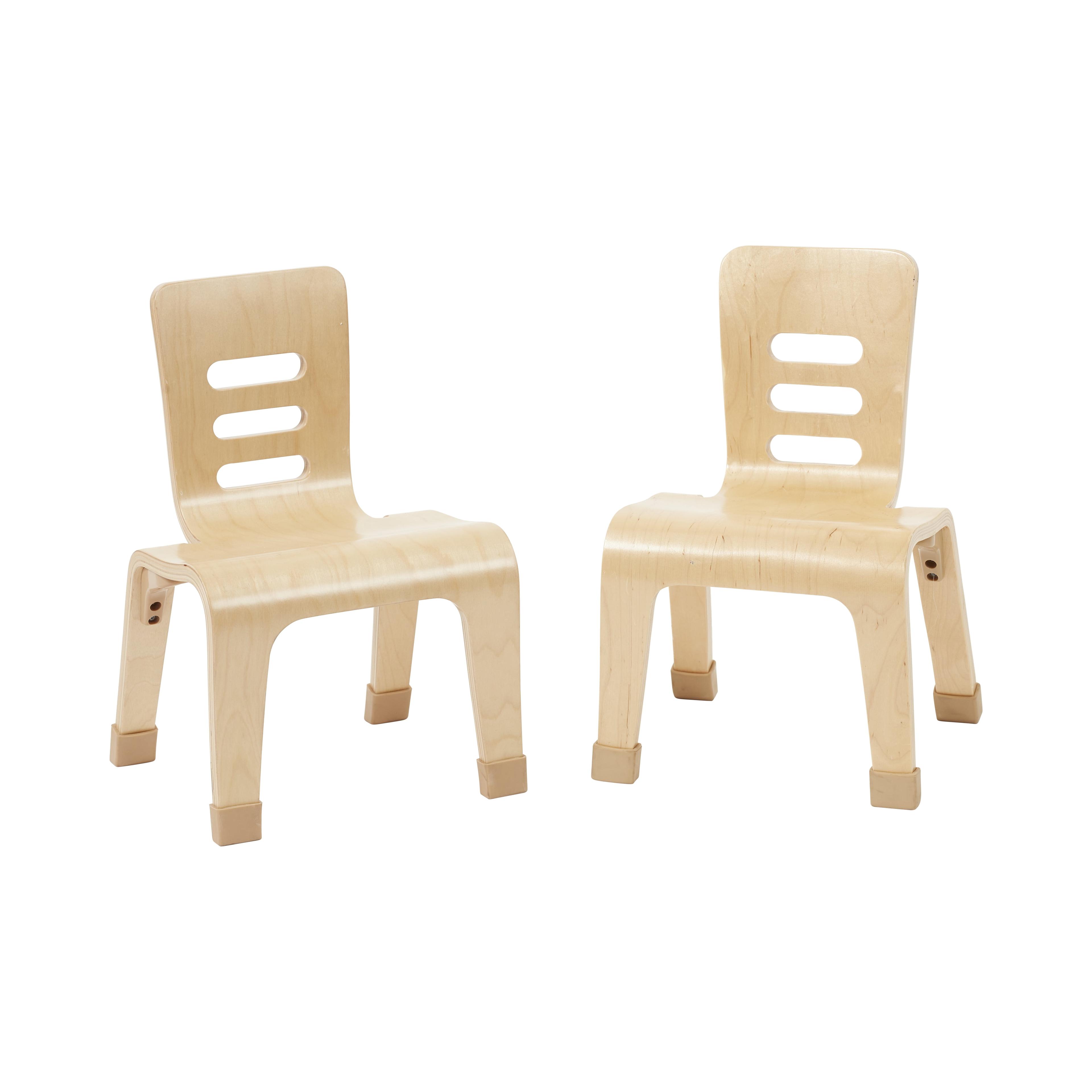 ECR4Kids Bentwood Chair, 10in Seat Height , Stackable Seats, 2-Pack