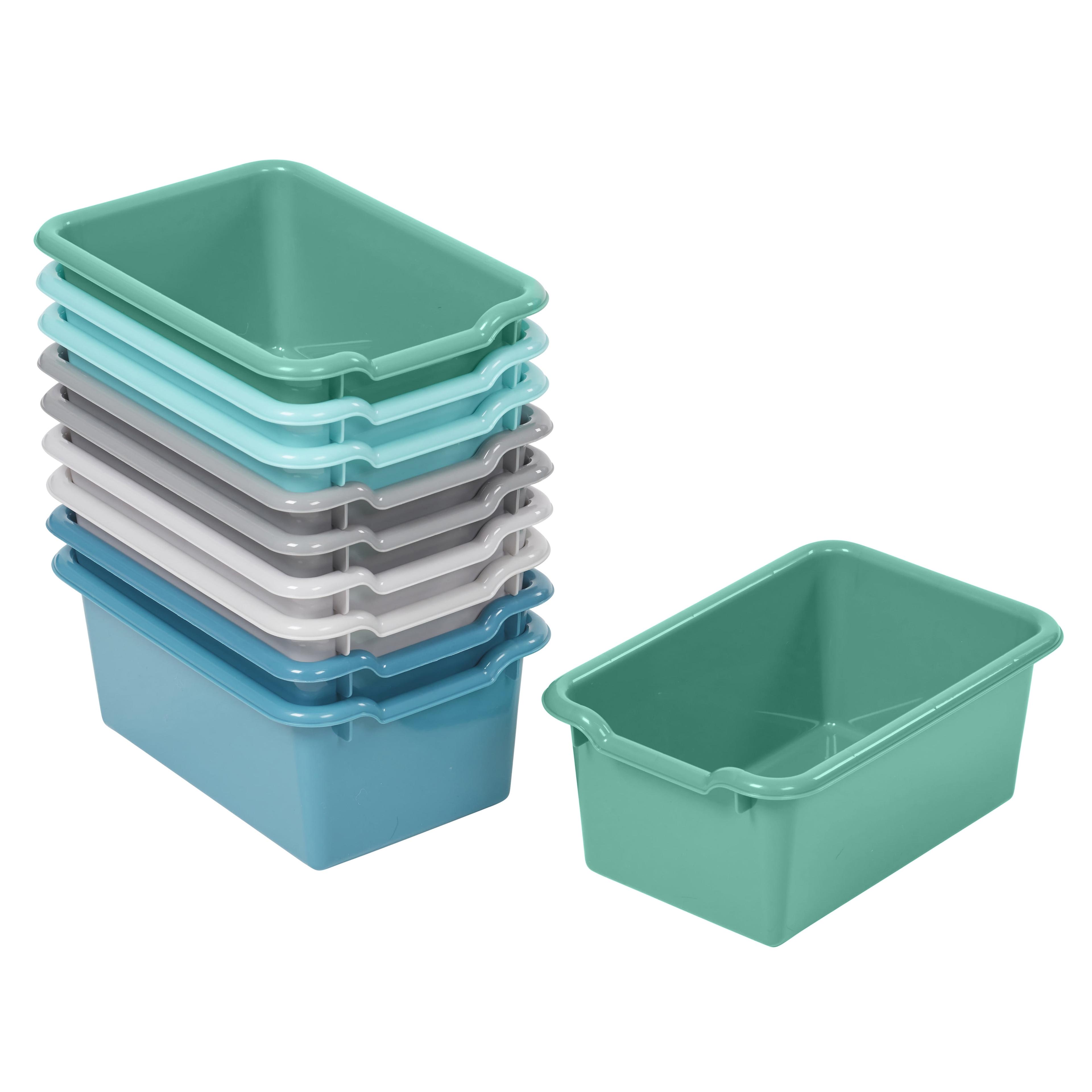 ECR4Kids Scoop Front Storage Bins, Multipurpose Organization, 10-Piece