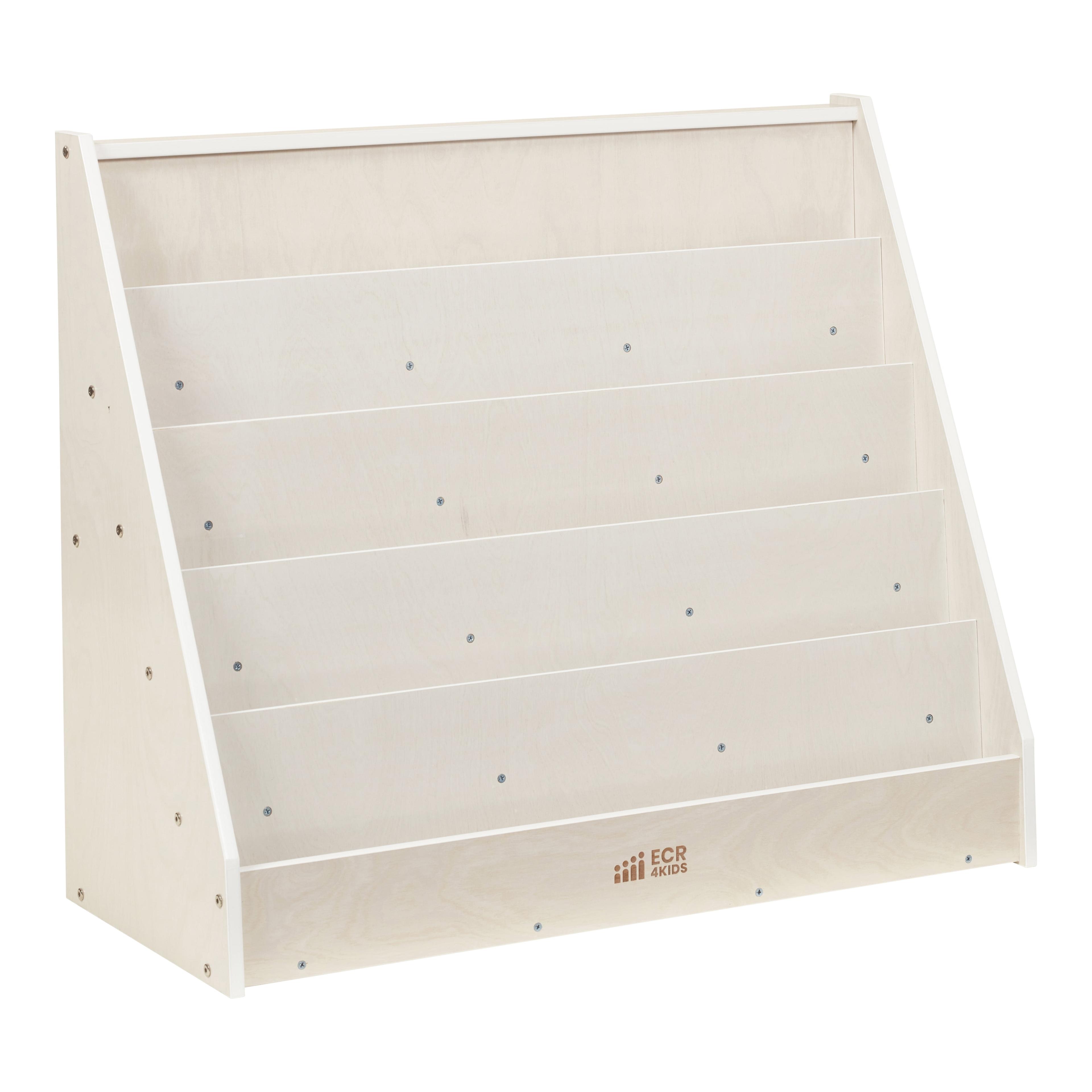 ECR4Kids Single-Sided Book Display, White Wash