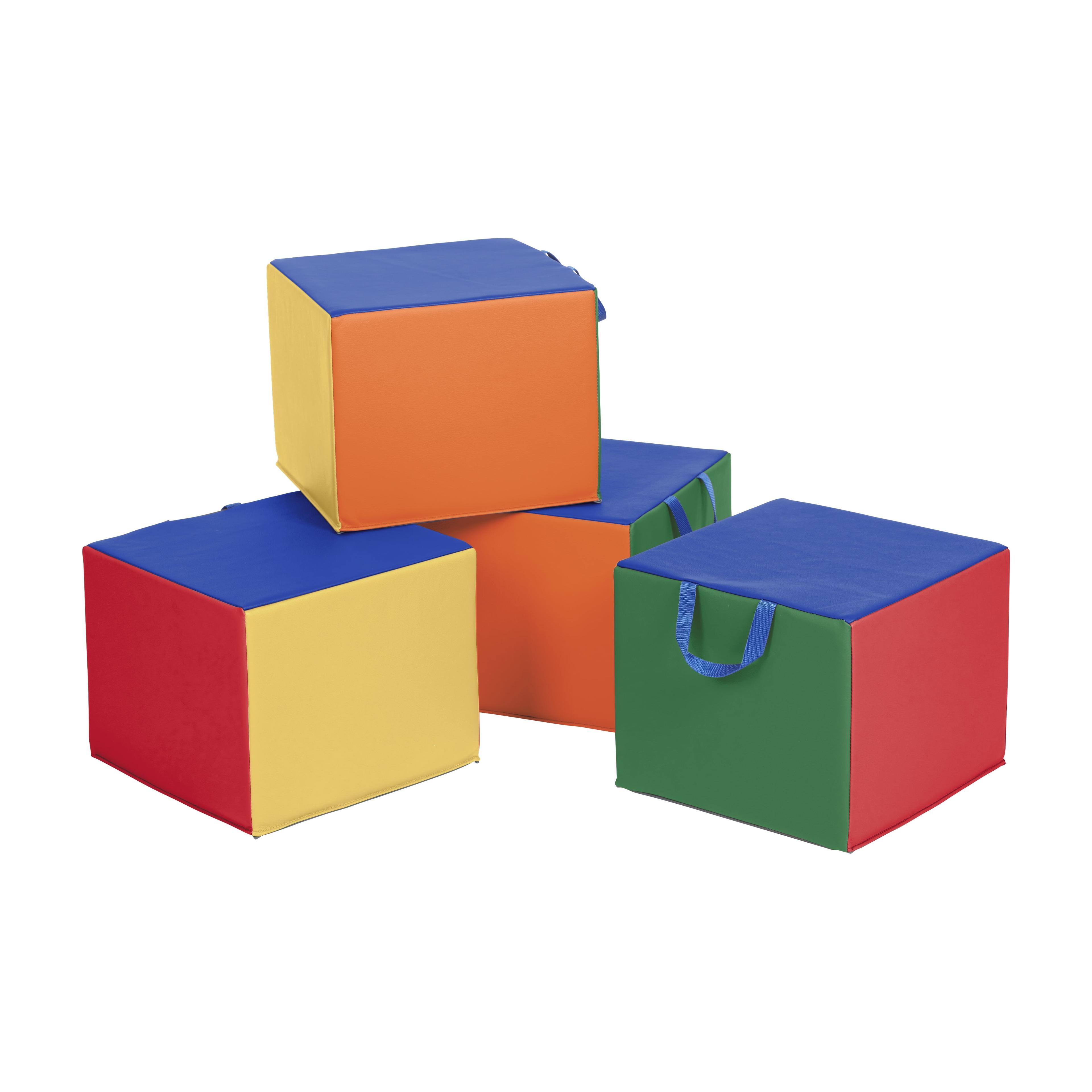 ECR4Kids SoftZone Children's Cozy Cubes, Flexible Seating, 4-Pack