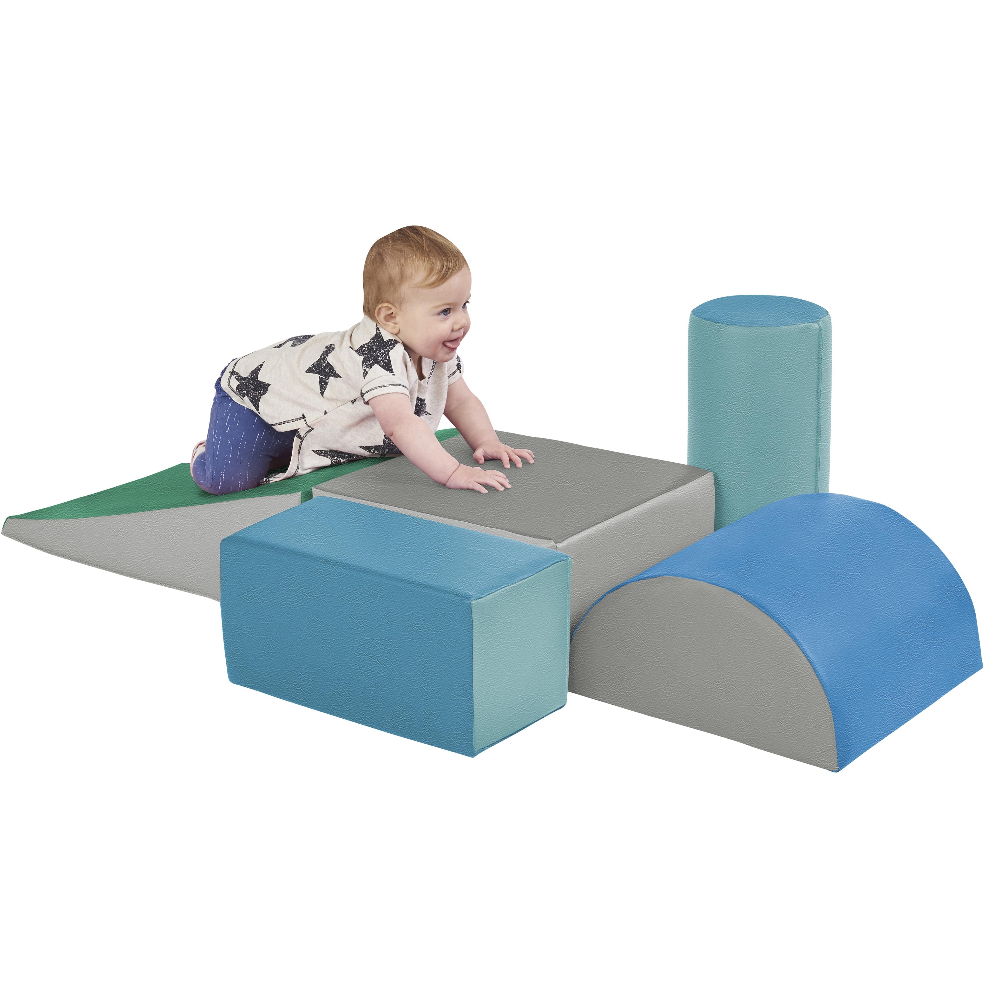 ECR4Kids SoftZone Climb and Crawl Activity Play Set–Lightweight Foam Shapes for Toddlers, 5 pc