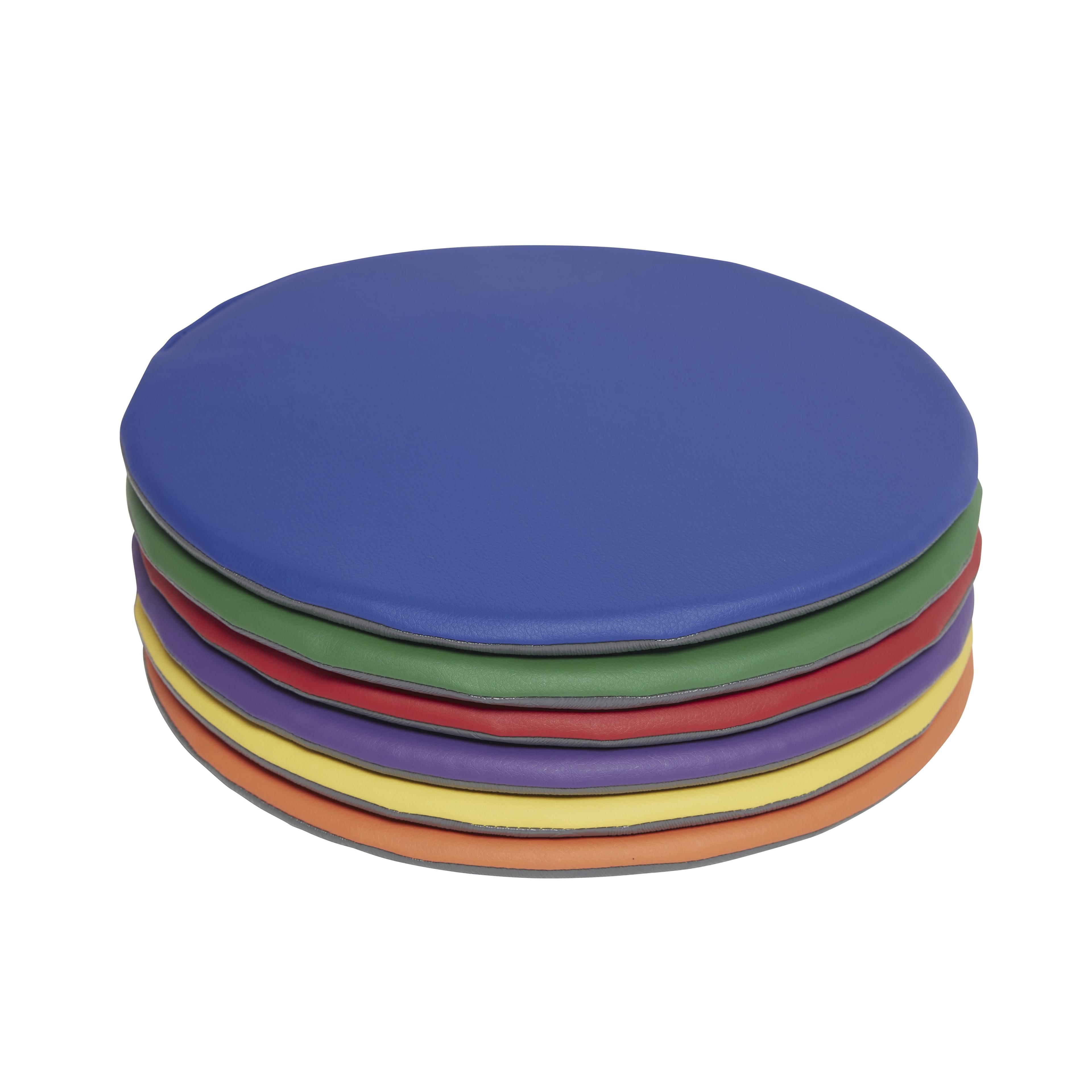 ECR4Kids ECR4Kids SoftZone Colorful Floor Pads, Round, Flexible Seating, 6-Piece