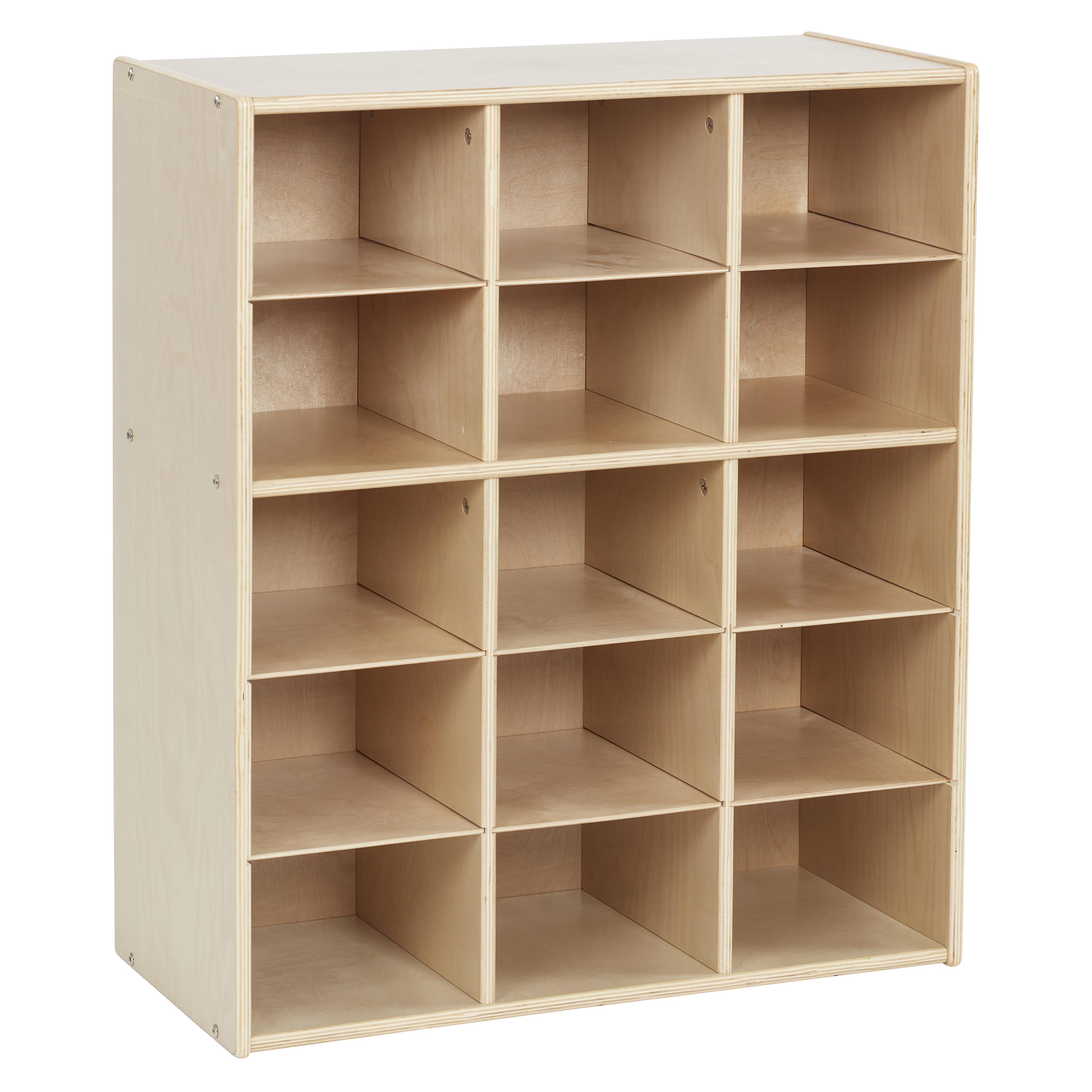 ECR4Kids Streamline 15 Cubby Tray Storage Cabinet, 5x3, Classroom Furniture