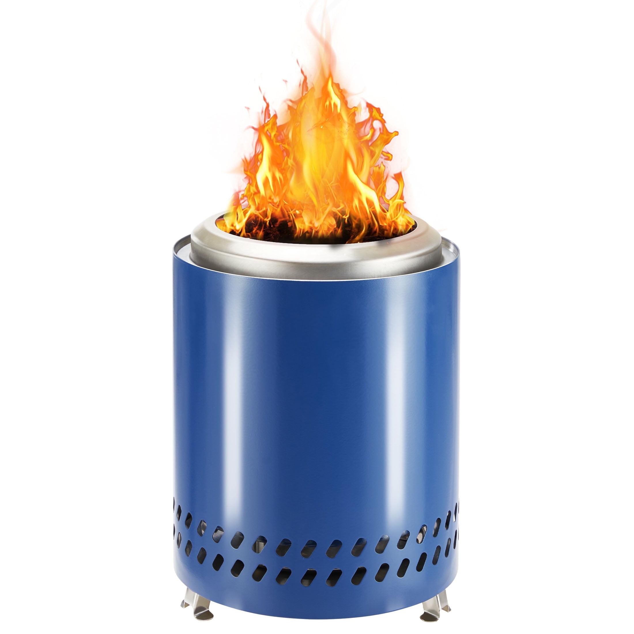 Blue Stainless Steel Portable Tabletop Fire Pit