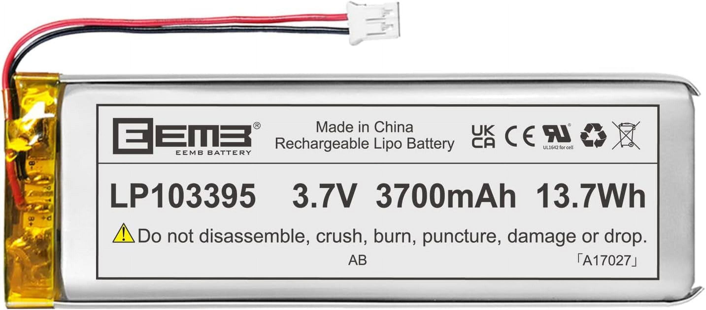 EEMB 3.7V 3700mAh Lithium Polymer Rechargeable Battery Pack