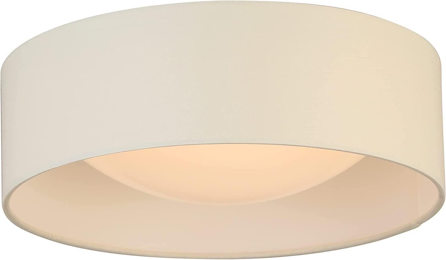 White 12" LED Drum Flush Mount Ceiling Light