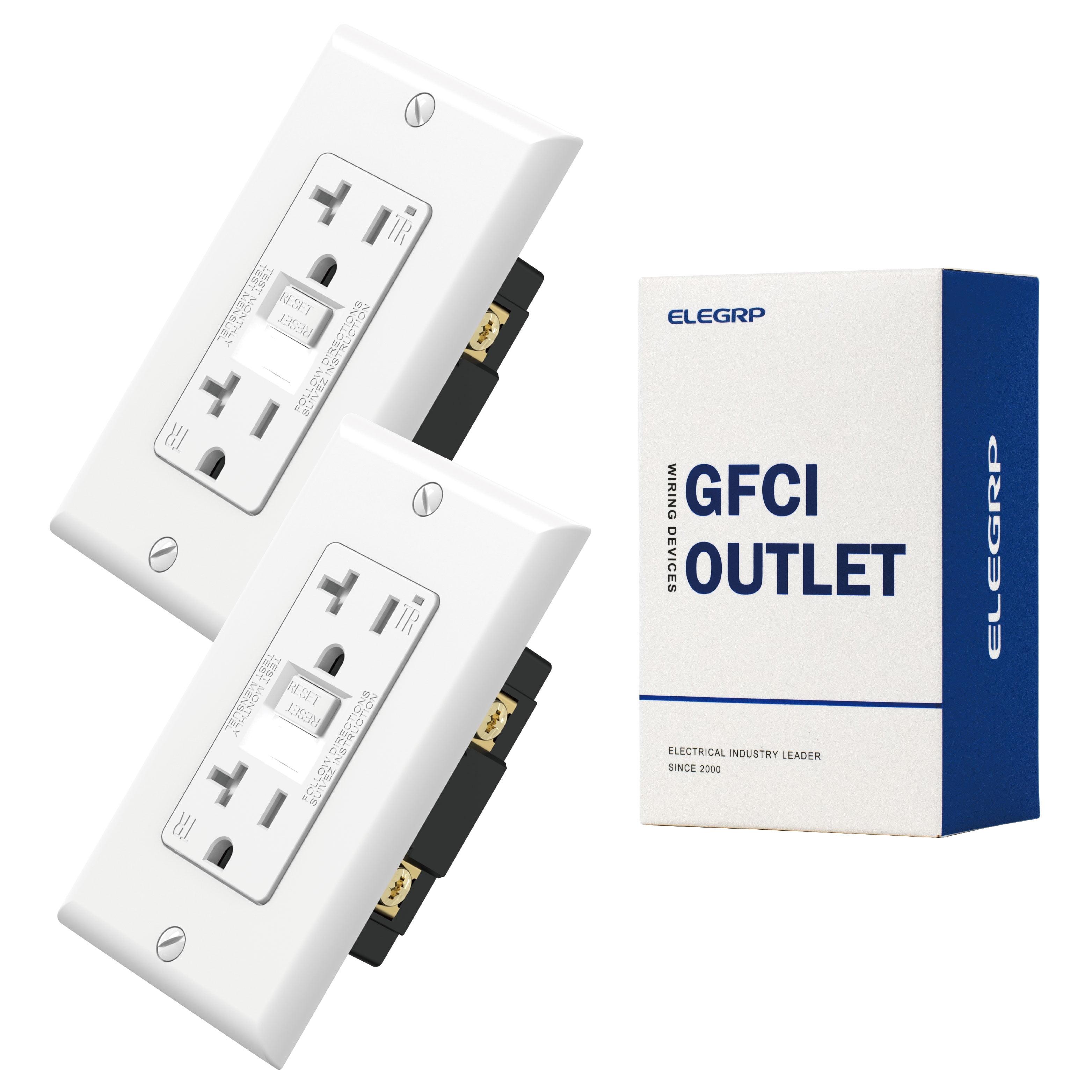 White Polycarbonate Tamper Resistant Duplex Outlet with Wall Plate and Indicator Light