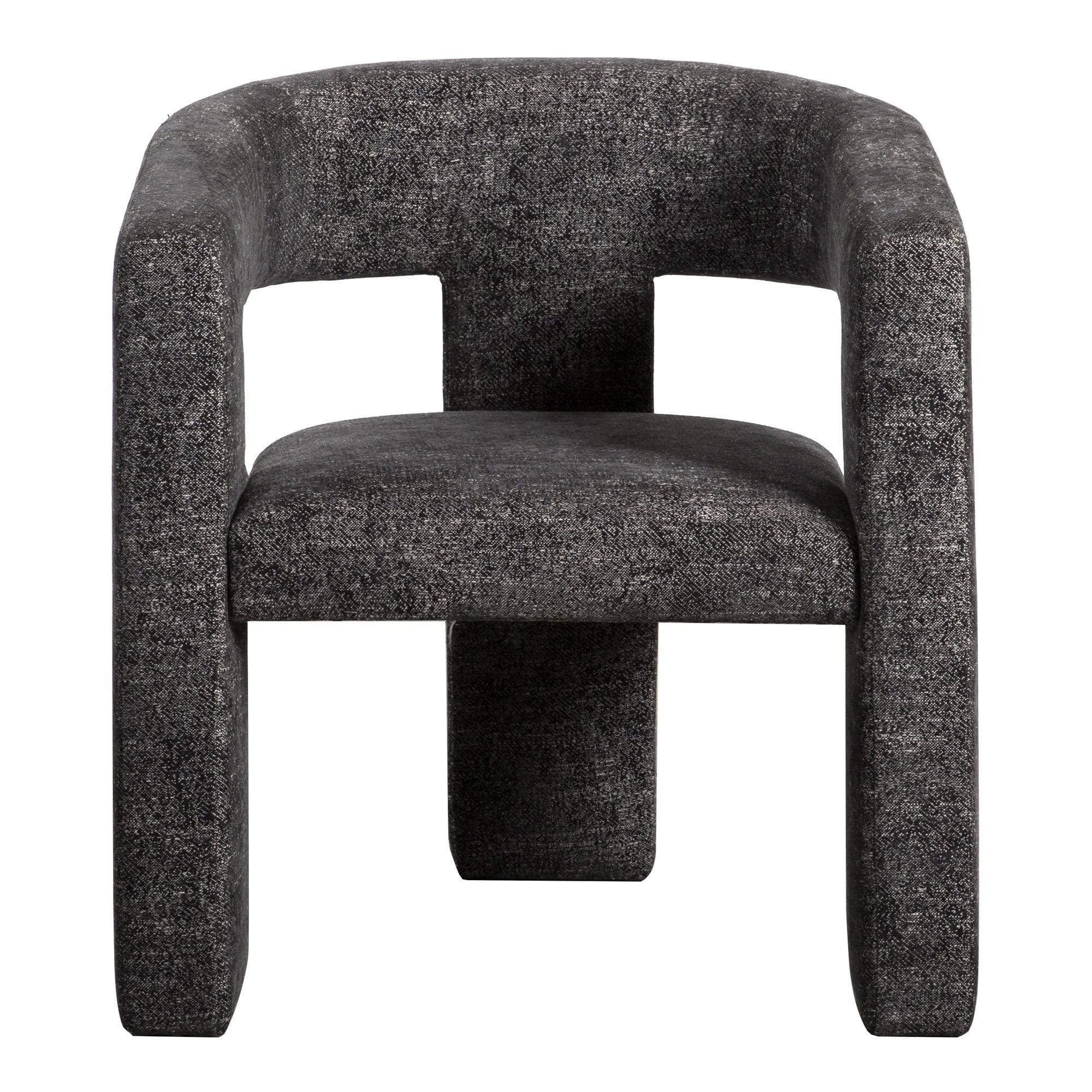 Elo Black Barrel Accent Chair with Plush Foam Seat