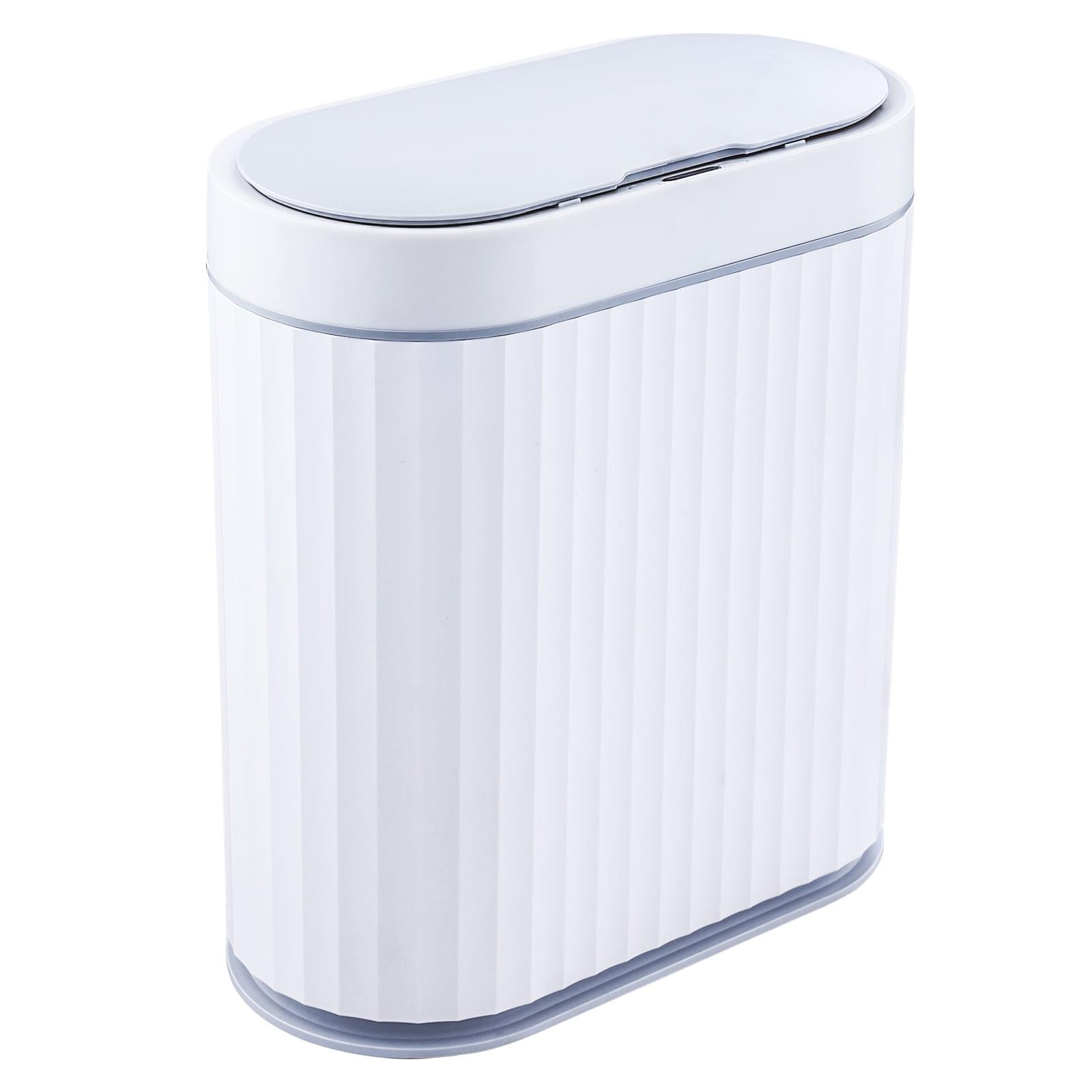 White 2.5 Gallon Motion Sensor Oval Trash Can