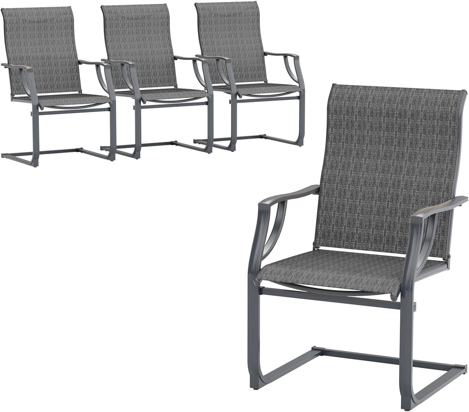 ELPOSUN 3 Piece Patio Conversation Bistro Set Outdoor Furniture Set, Porch Balcony Furniture Set,Wicker Chairs and Coffee Table Set for Patio Balcony Backyard Apartment, Grey
