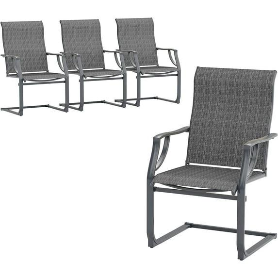 ELPOSUN 3 Piece Patio Conversation Bistro Set Outdoor Furniture Set, Porch Balcony Furniture Set,Wicker Chairs and Coffee Table Set for Patio Balcony Backyard Apartment, Grey