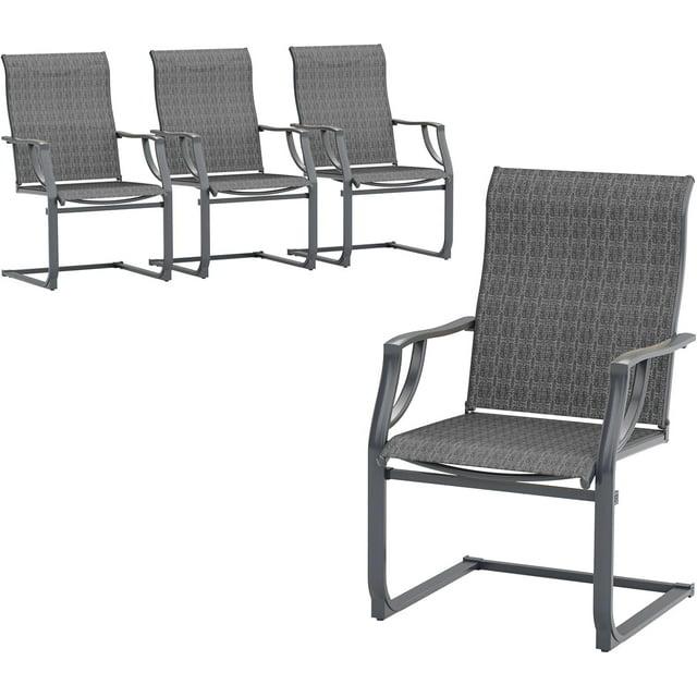 ELPOSUN 3 Piece Patio Conversation Bistro Set Outdoor Furniture Set, Porch Balcony Furniture Set,Wicker Chairs and Coffee Table Set for Patio Balcony Backyard Apartment, Grey