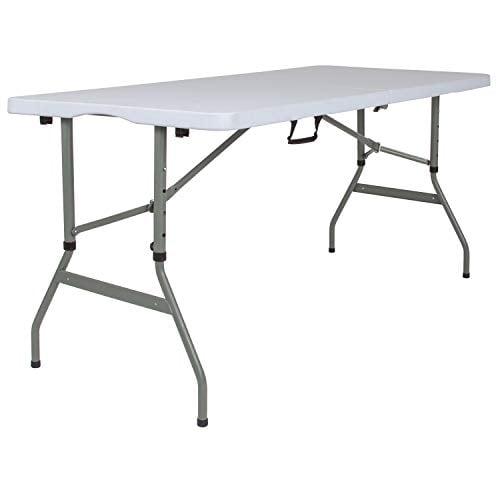 Modern 60'' Gray Metal Frame Rectangular Folding Patio Table