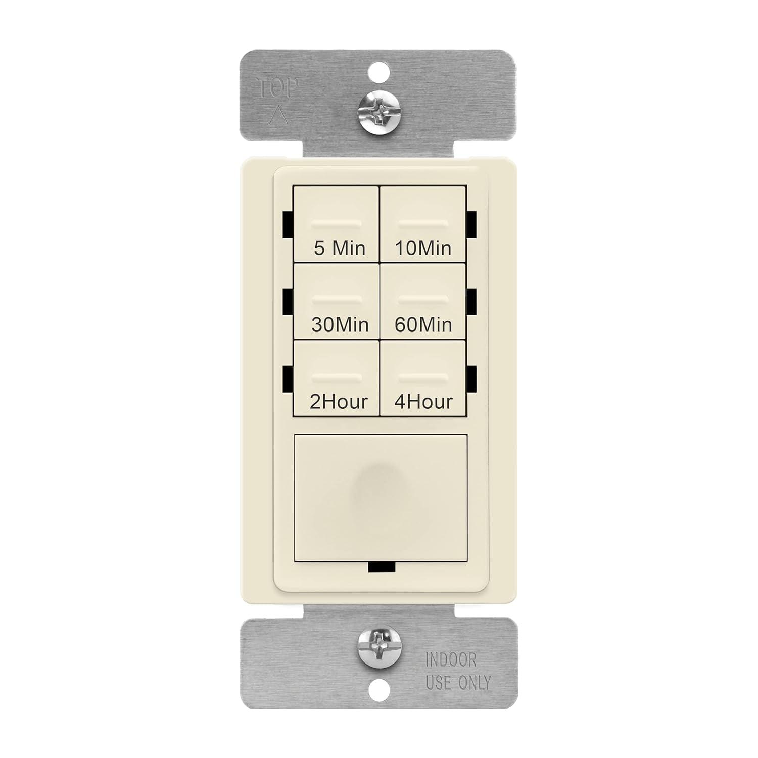 Light Almond 4-Hour Countdown Timer Switch with 6 Presets