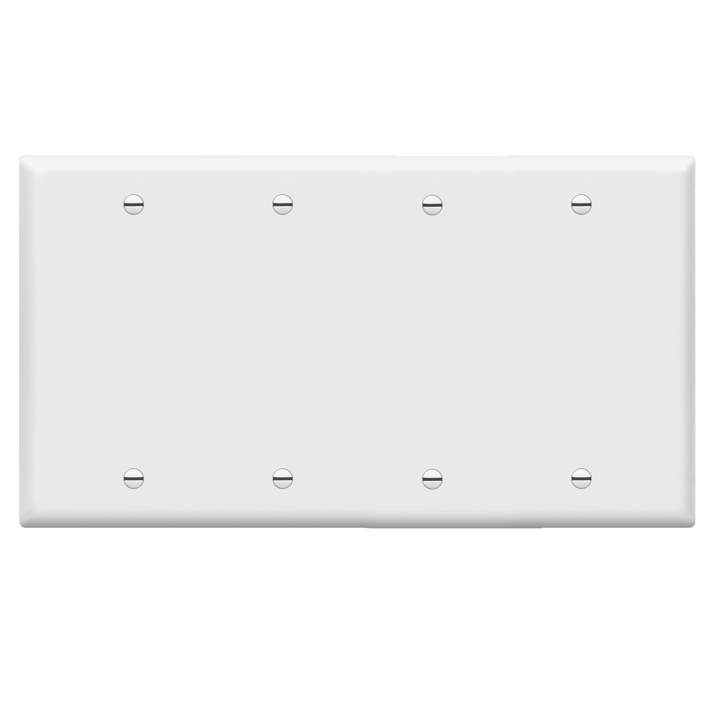 White 4-Gang Unbreakable Polycarbonate Blank Wall Plate