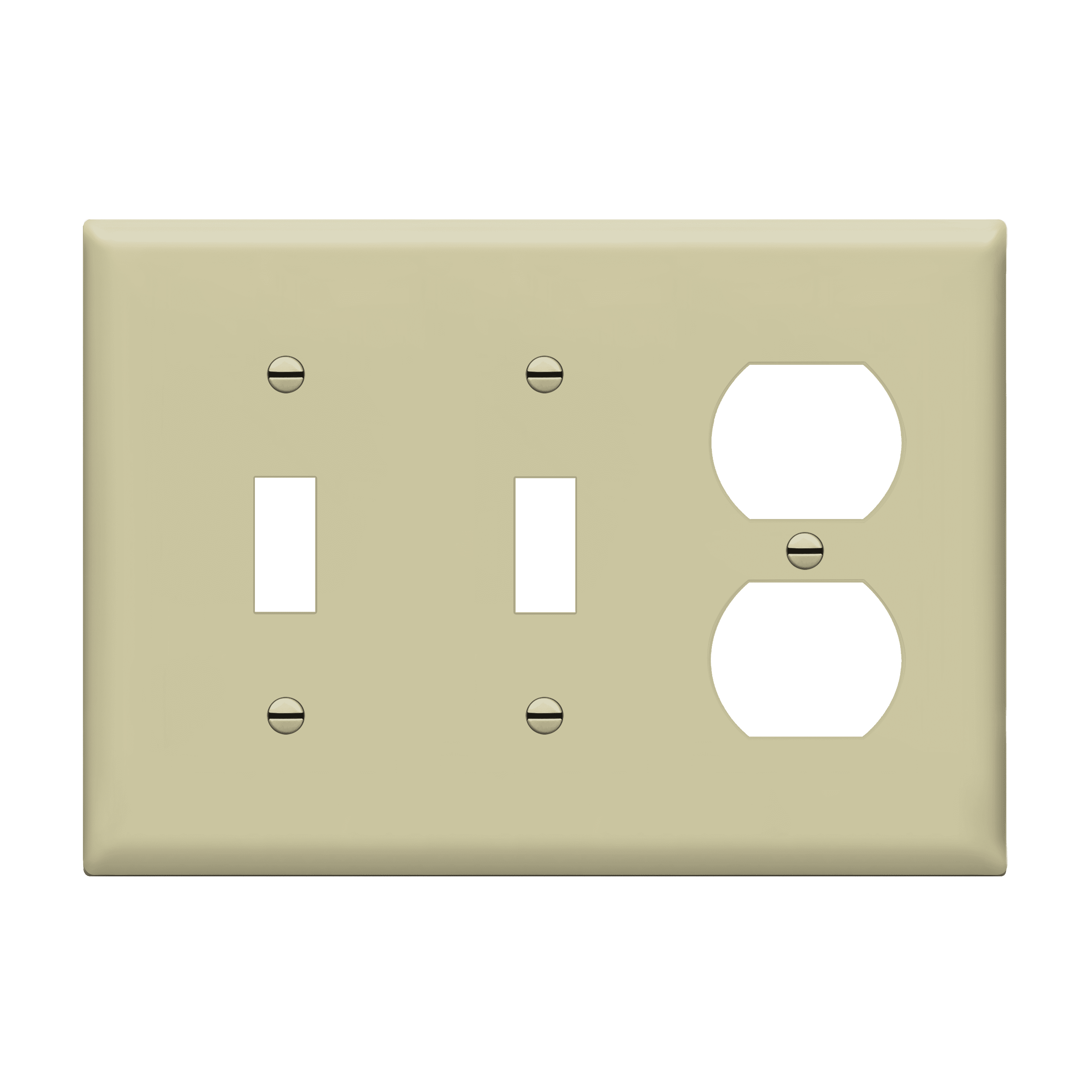 Ivory Polycarbonate 3-Gang Double Toggle Switch Wall Plate