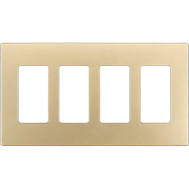 ENERLITES Elite Series Screwless Decorator Wall Plate Child Safe Outlet Cover, Gloss Finish, Size 4-Gang 4.68" H x 8.30" L, Unbreakable Polycarbonate Thermoplastic, SI8834-GD, Gold