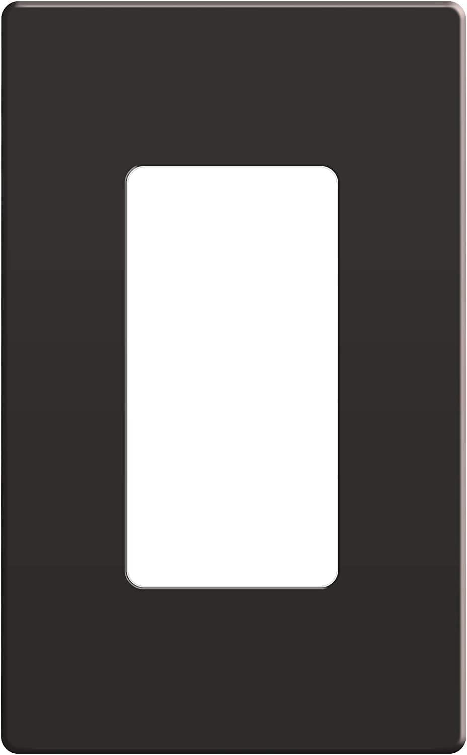 ENERLITES Elite Series Screwless Decorator Wall Plate Child Safe Outlet Cover, Size 1-Gang, Unbreakable Polycarbonate Thermoplastic, SI8831-DB, Dark Bronze