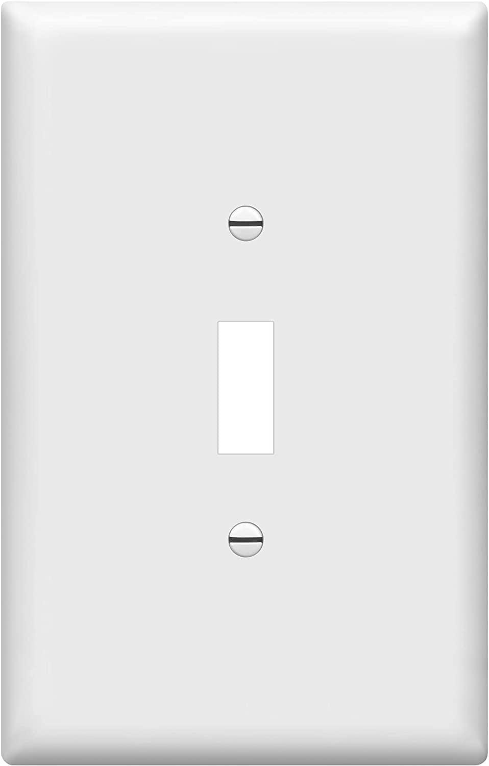 Oversized White Polycarbonate Toggle Switch Wall Plate