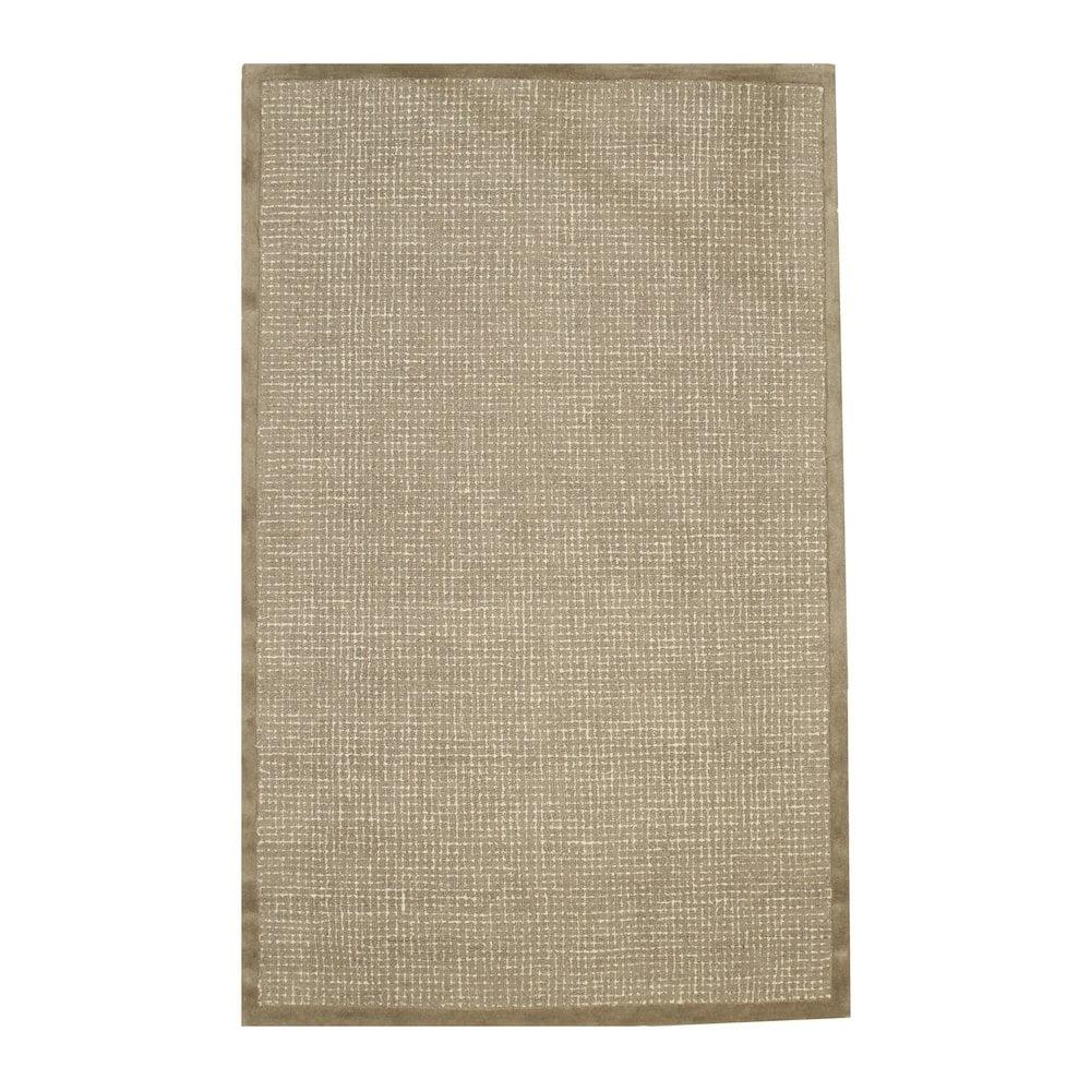 Hand-Tufted Timothy Light Brown Wool Transitional Rug, 5' x 8'