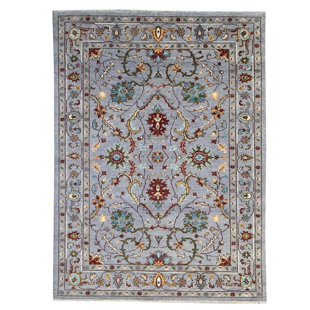 Gray Hand-Knotted Wool Persian-Inspired 6' x 9' Rug