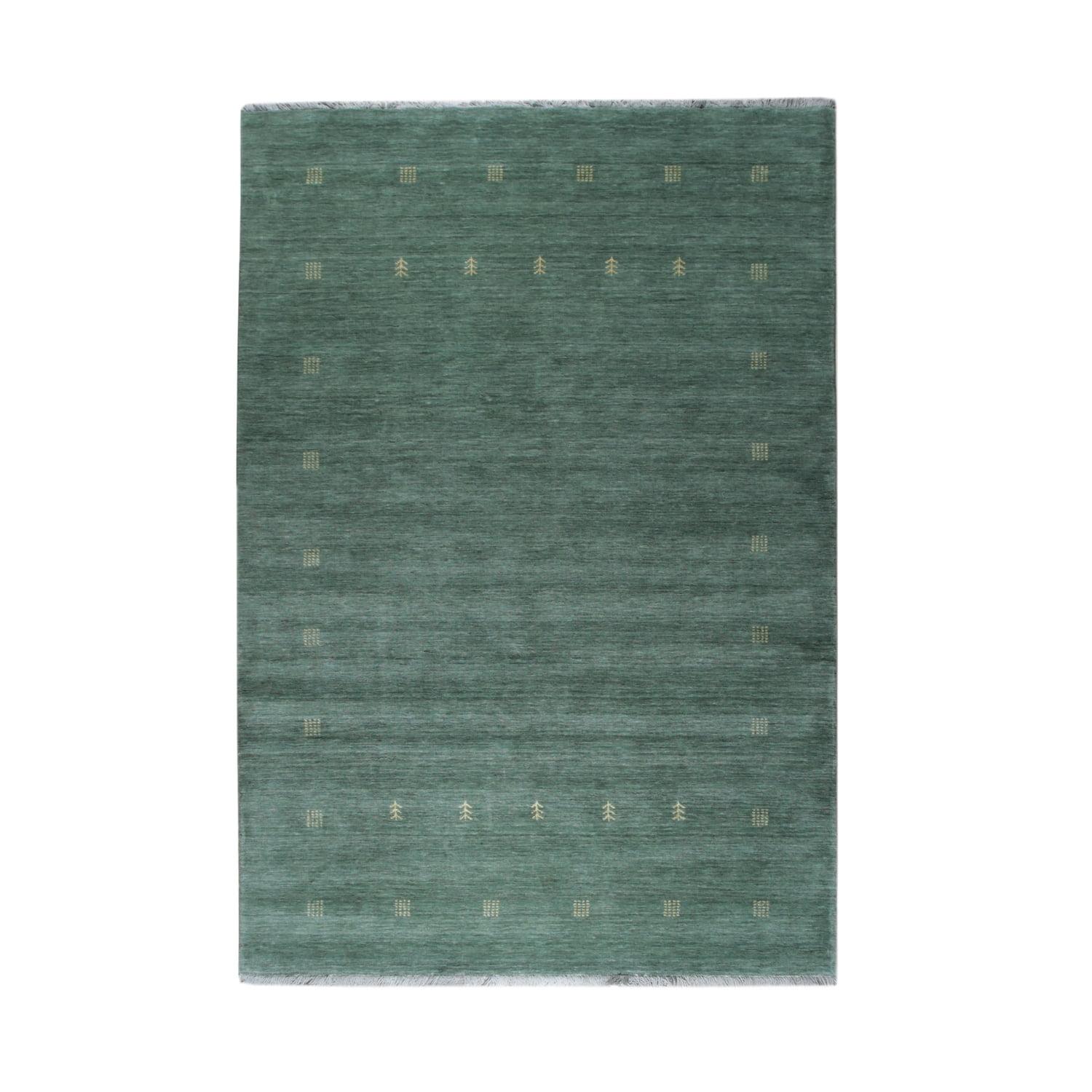 EORC Green Hand Knotted Wool Contemporary Lori Baft Rug, 9' x 12'