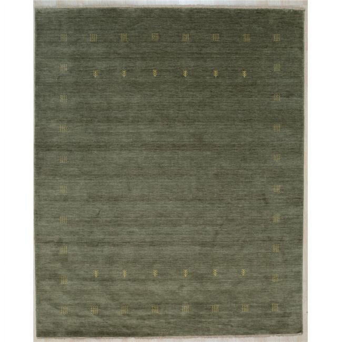 Lori Baft Green Hand-Knotted Wool Area Rug, 9' x 12'