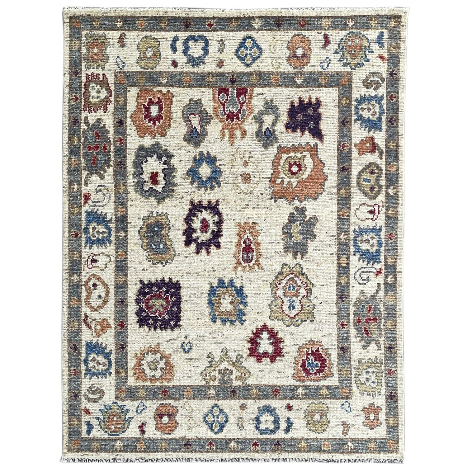 Stylish and Durable Hand Knotted Traditional Oriental Wool Indoor Ivory Rectangle Area Rugs