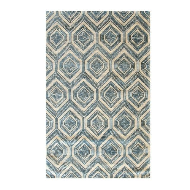 EORC Ivory Hand-Tufted Wool & Viscose Modern Havana Rug, 8'9 x 11'9