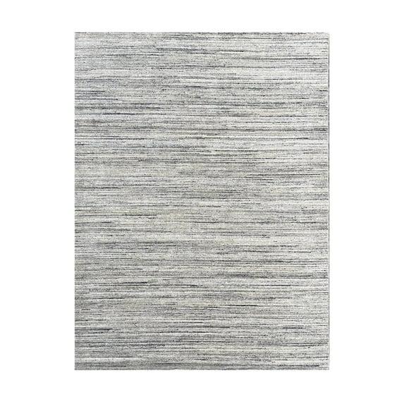 EORC Natural IVORY Hand-Knotted Wool Modern Lori Baft  Design Solid Color Rug
