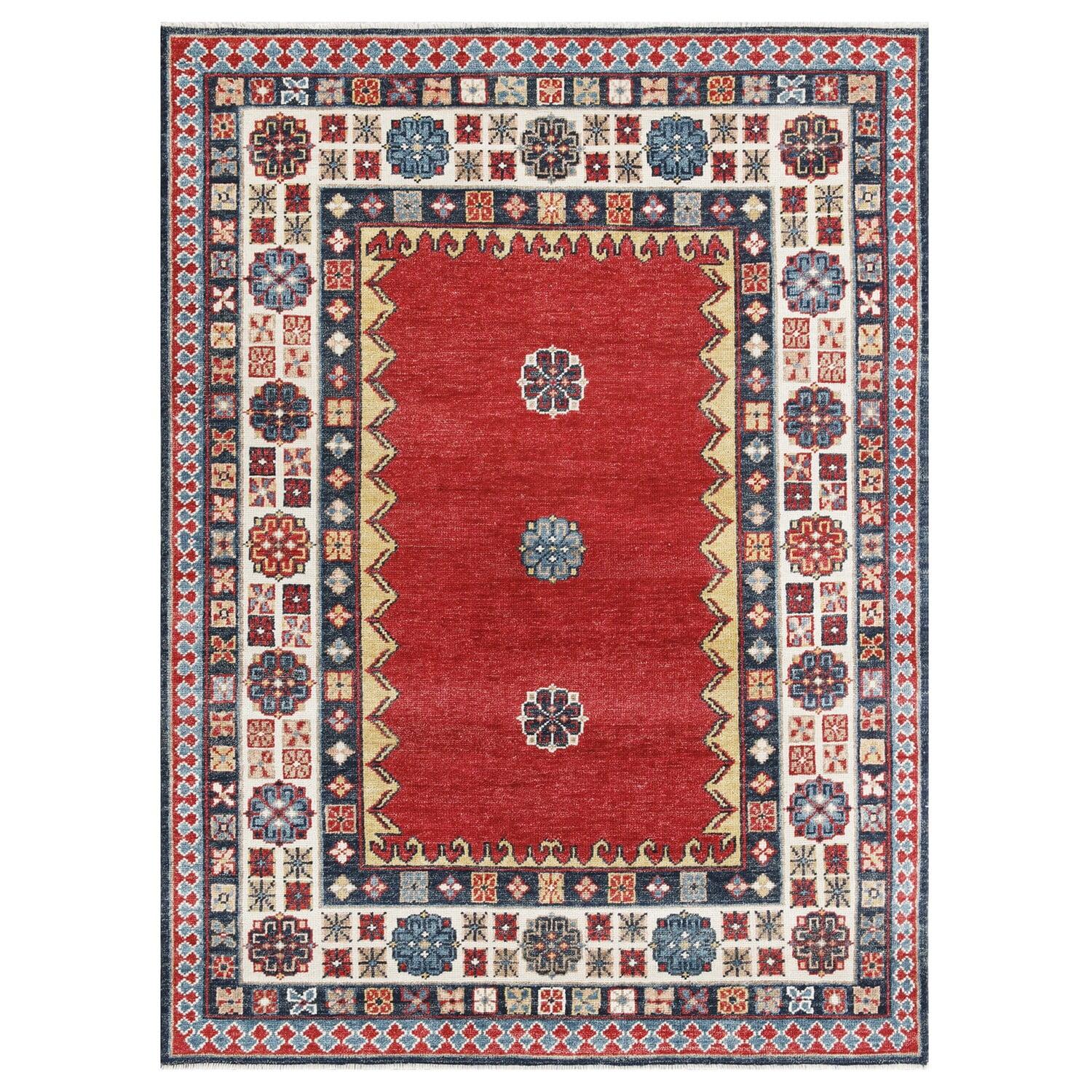 EORC Rust Hand Knotted Wool Traditional Kazak Rug, 8' x 10'