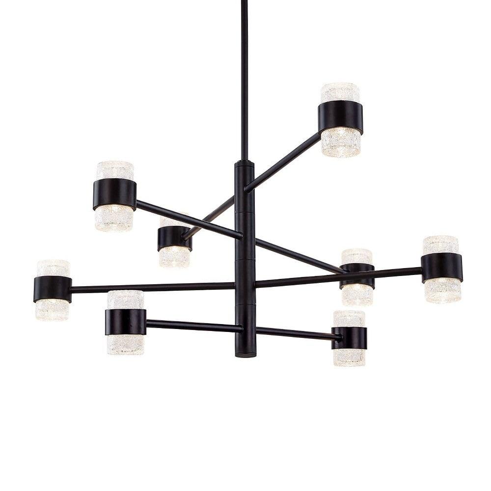 Copenhagen 59W LED Black Glass Indoor/Outdoor Linear Chandelier