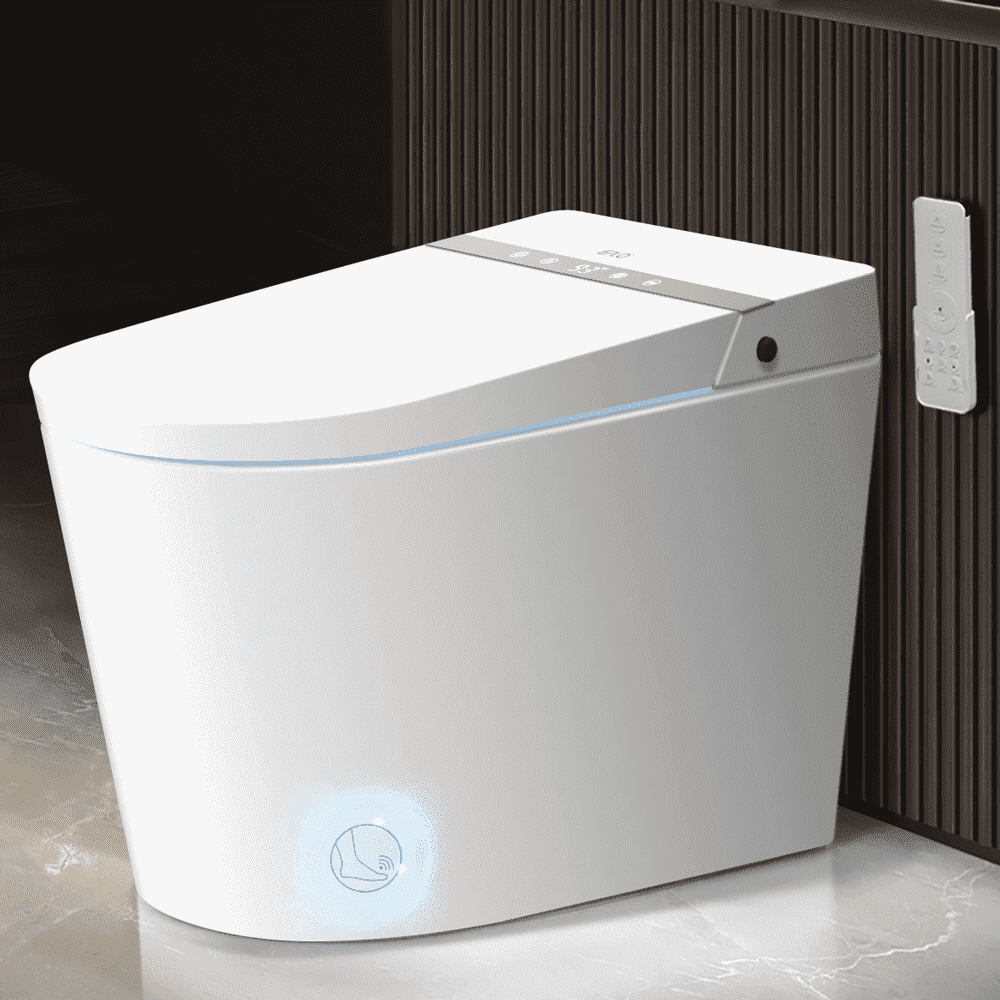 EPLO Smart Toilet Bidet – Auto Open/Close, 1000g MaP Flush Score, Auto Urinal Flush for Men, ADA Compliant Comfort Height, Built-in Tank, Heated Seat, Moving Dryer, Elongated Design, Blackout Flush