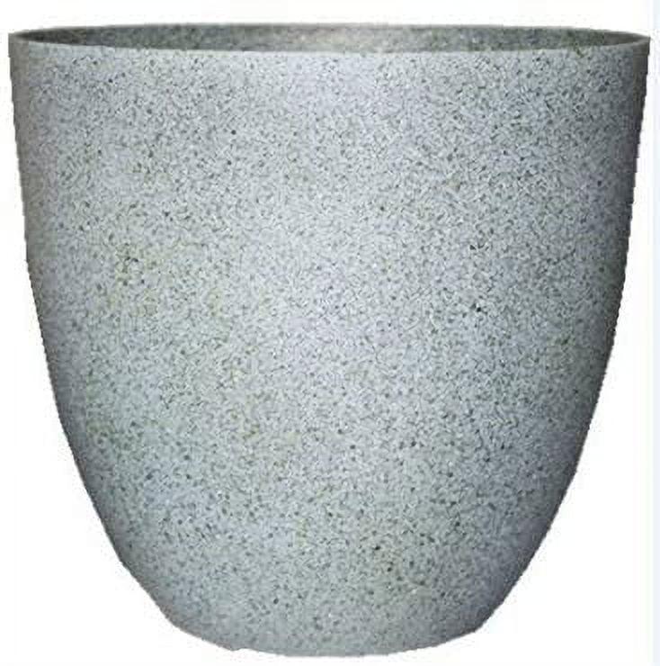 YASHYANNA (EPR15-105 Large Egg Shaped Planter - Modern Indoor & Outdoor Decorative Flower Pot/Box (15 Inch, Granite Flower), Gray