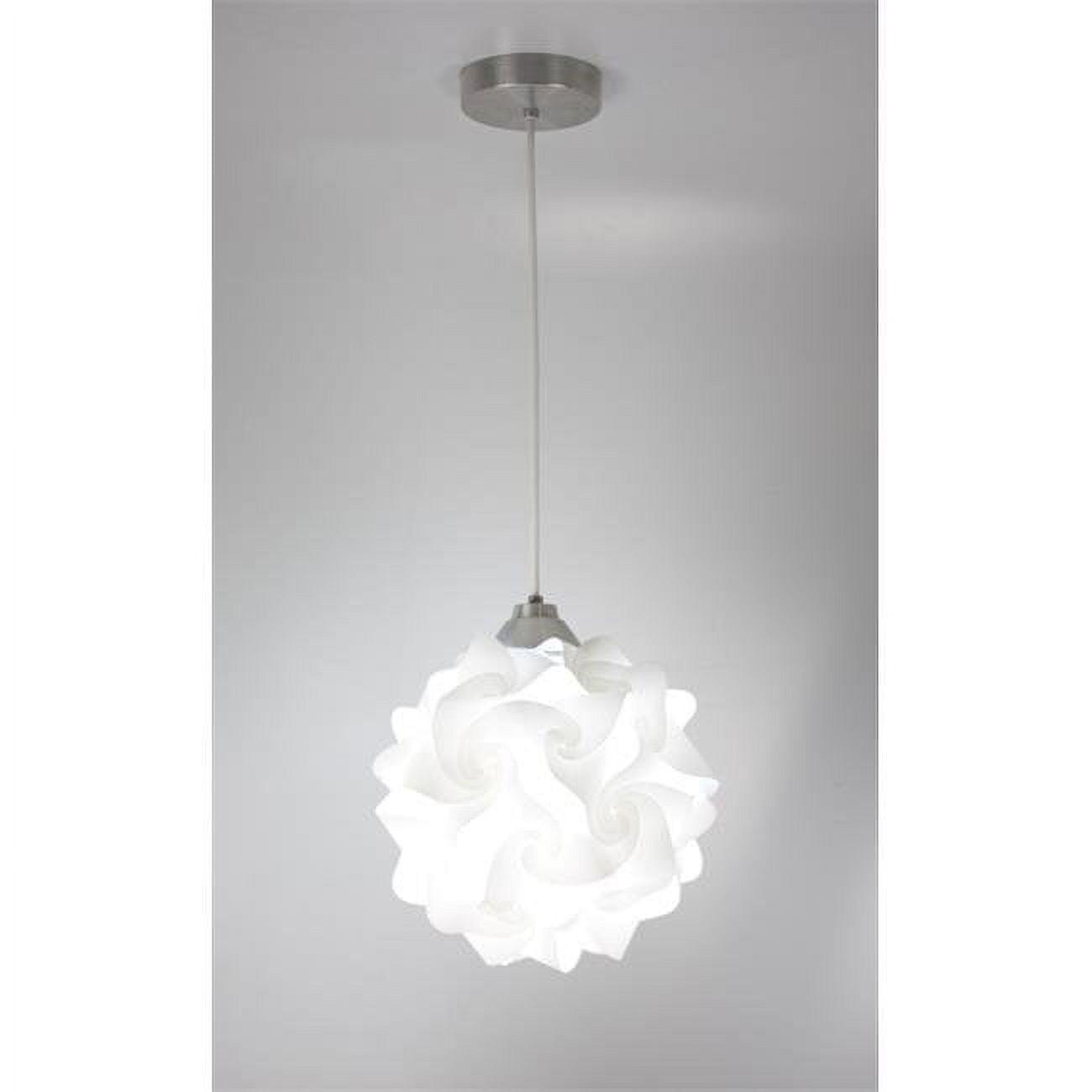 Elegant Nickel Globe Pendant with White Polypropylene Shade